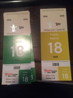 Green and yellow parking passes