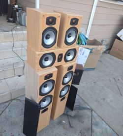 monitor audio bronze b1/b4 and center speaker - set 5x speaker - working