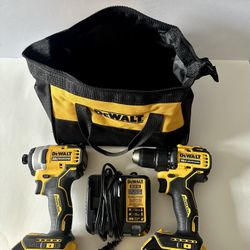 DeWalt Atomic Brushless Combo Kit DCD708 + DCF809 w/ 2 Batteries, Charger & Bag (20V MAX)