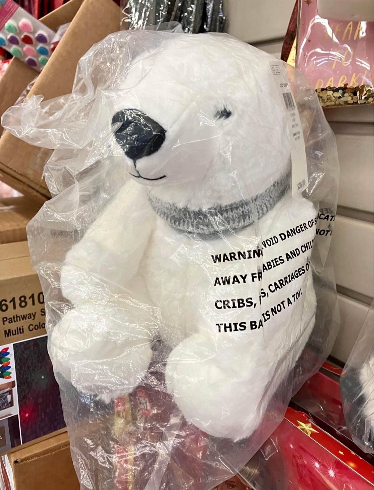 🎄 Cozy Christmas Polar Bear Plush – 11” Holiday Ornament, New 🎅