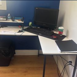 L Shape Desk (white & Black) 