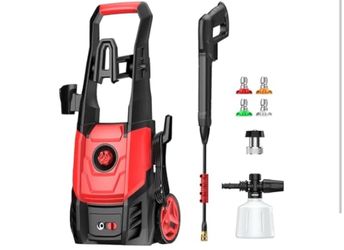 Electric Pressure Washer with Foam Cannon & 4 Quick Connect Nozzles