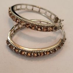 Genuine Jenipapo  Anderlusite Oval Hoops