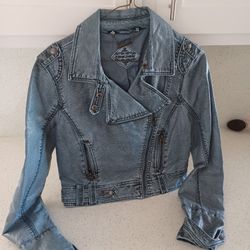 Pleather Lightweight Jacket Jean Color