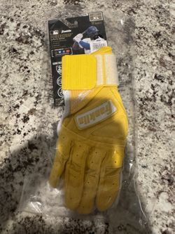 Mens Yellow New Xl Baseball Batting Gloves 