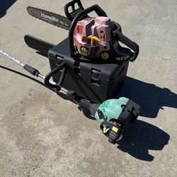 Both need carburetor work, not starting .chainsaw , case and weedeater