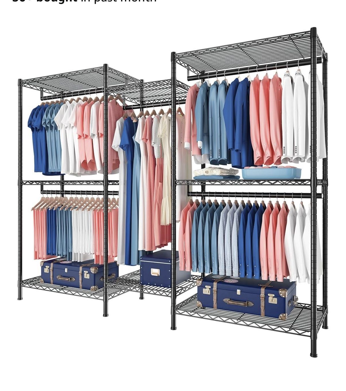2 Clothing Racks Shelves For Heavy Clothes Up To 900 Lbs