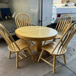 Solid Wood Dining Table With Extension