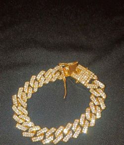 Iced Out Gold Cuban Link Bracelet
