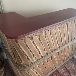 New 5ft W Real Leather Equipale L shaped Bar Artisan Made Mexico