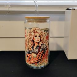 hand wrapped 16 oz Dolly Parton cup