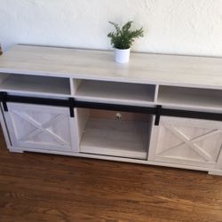 Brand New- TV Stand - White Oak 70”TV SKU# 202848