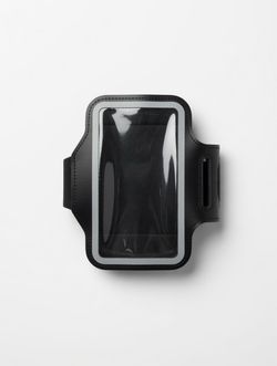 Universal Black Neoprene Cell Phone Armband, Adjustable Hook & Loop Fastener