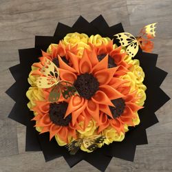 Ramo De Girasoles Y Rosas Eternas 