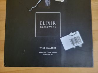 Elixir Glassware Crystal Wine Glasses, Set of 4
