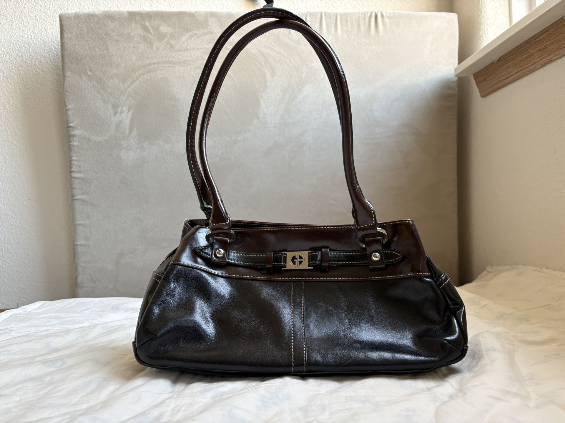 GIANI BERNINI Elegant Black Leather Handbag