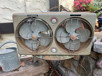 Vintage GE General Electric Metal Double Adjustable Window Box Fan US