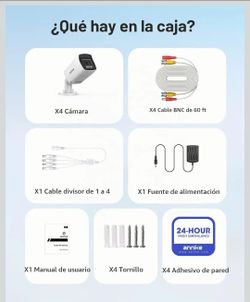 ANNKE Paquete de 4 cámaras de seguridad analógicas para exteriores, 2MP
HD TVI Add-on cámaras CCTV bala con cable, luz dual inteligente, carcasa resis