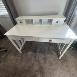 White Computer Desk With Monitor, Keyboard…