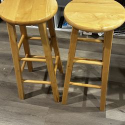 Pair of Wooden Bar Stools
