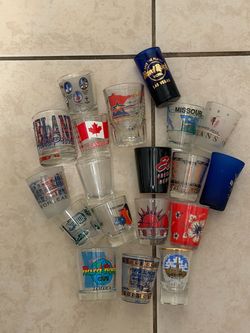 A lot of Shot Glasses collection, first person that brings $6 for everything take it Costa Mesa