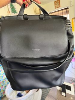 Black Mina Baie diaper backpack