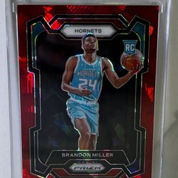 2023-24 Panini Prizm Basketball Brandon Miller #152 RC Rookie Red Ice