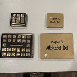 Pair of Vintage Crafttool Co. alphabet & number leather stamp kits