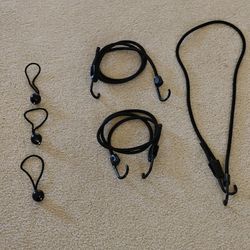 Moving sale!3 pcs 48 Inch Adjustable Bungee Cords with Hooks & 3pcs 6" Ball Bungee Cord
