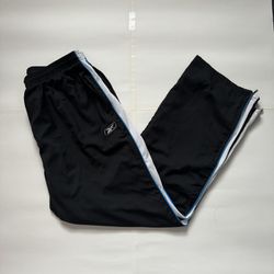 Reebok Mens Athletic Windbreaker Pants  Lightweight Tracksuit Pants Black/White XL