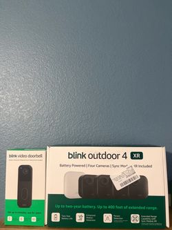 Blink Outdoor 4 XR 4-Camera System & Video Doorbell Bundle