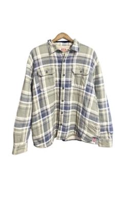 Vintage 90s Wrangler Flannel Shirt Jacket Sherpa Lined Green Men’s XL (N)