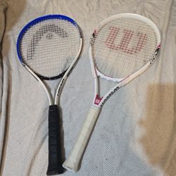 2 Tennis Rackets, And A Bag Of Tennis Balls