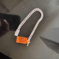 Solid 925 Sterling Silver 8” 6mm Cuban Link Bracelet 21g Iced Clasp