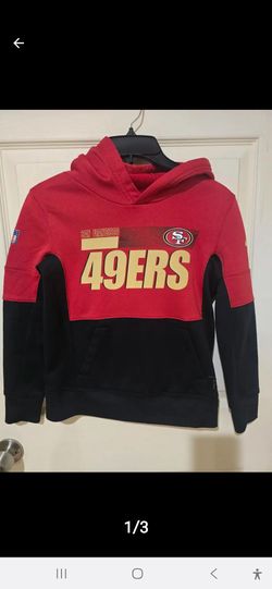 Like new NFL Youth Nike Scarlet/Black San Francisco 49ers ( small) Performance - Pullover Hoodie ( reseda Ca)