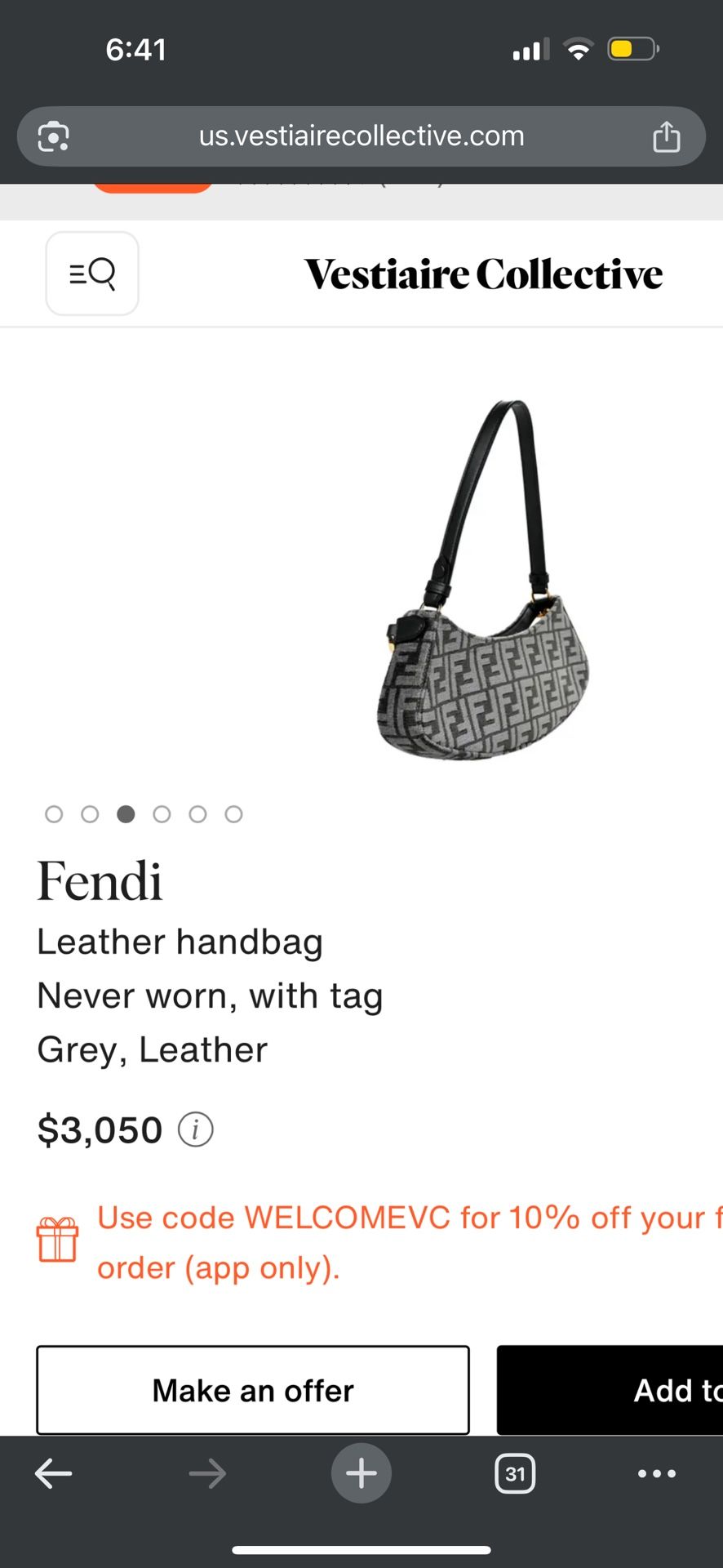 Fendi Leather Bag ( O’lock Swing FF)