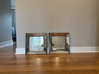 Two (2) Crate And Barrel Dubois Hanging Mirrors
