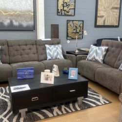 SOFA AND LOVESEAT WITH RECLINERS 