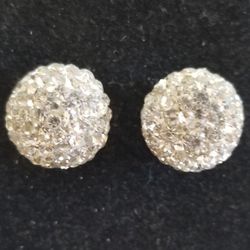 Pave Ball Style Earrings 