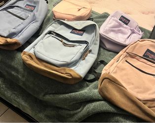 3 jansport back packs with 2 lunch bag jansport as well pastel colors
