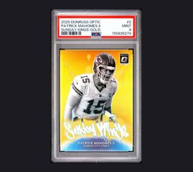 2025 Donruss Optic Patrick Mahomes II Sunday Kings Gold – PSA 9 🔥