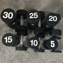 Rubber Coated Dumbbells 5-30lbs