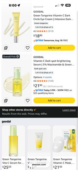 30 pack!! Goodal Green Tangerine Vita C Dark spot Serum!!