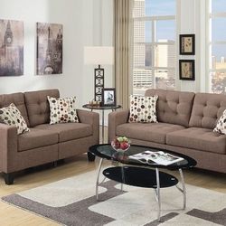 BRAND NEW 2PC SOFA AND LOVESEAT WITH ACCENT PILLOWS INCLUDED $549