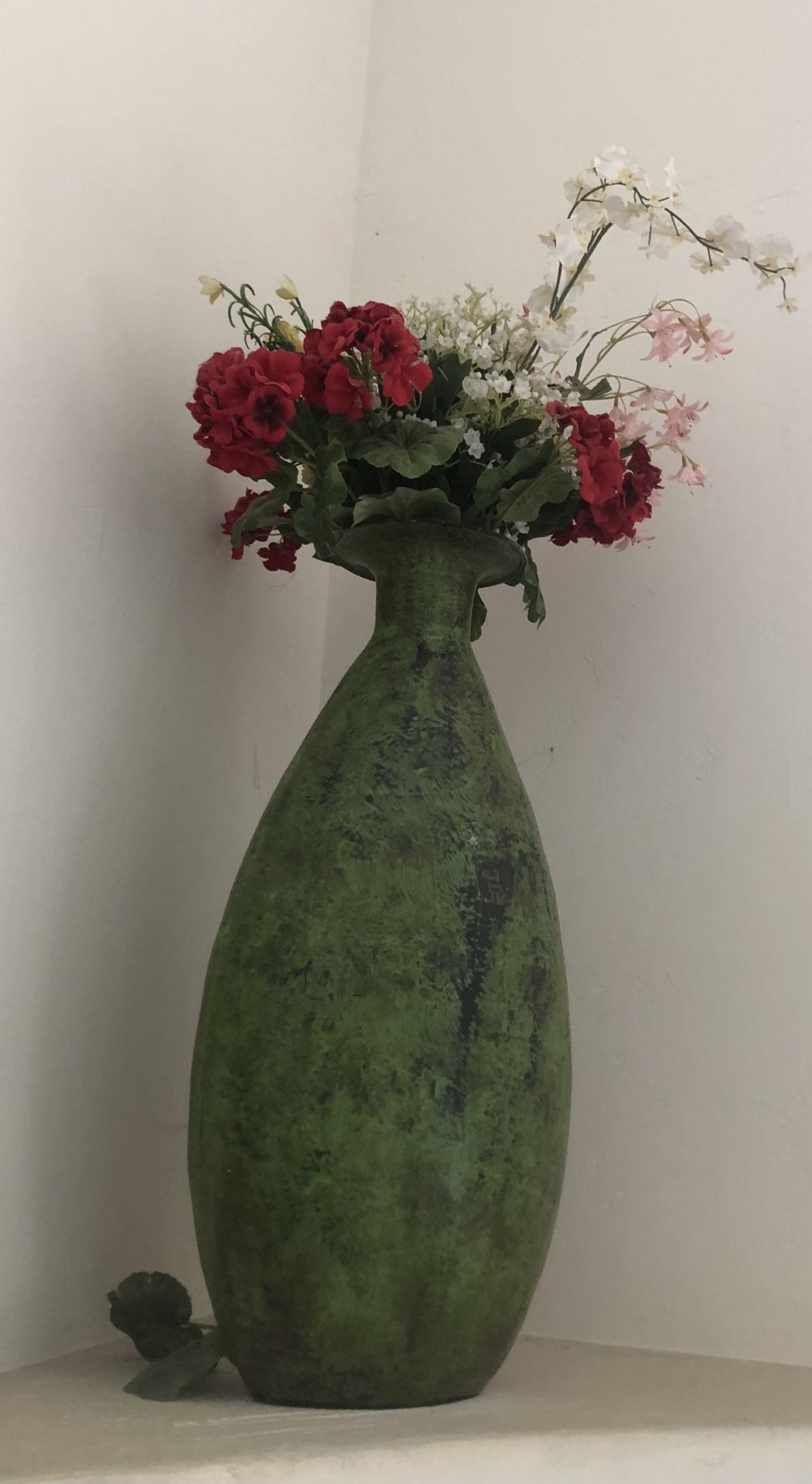 Large Vase with Artificial Flowers 