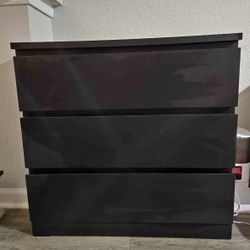 IKEA MALM 3 Drawer Dresser (Black-Brown)