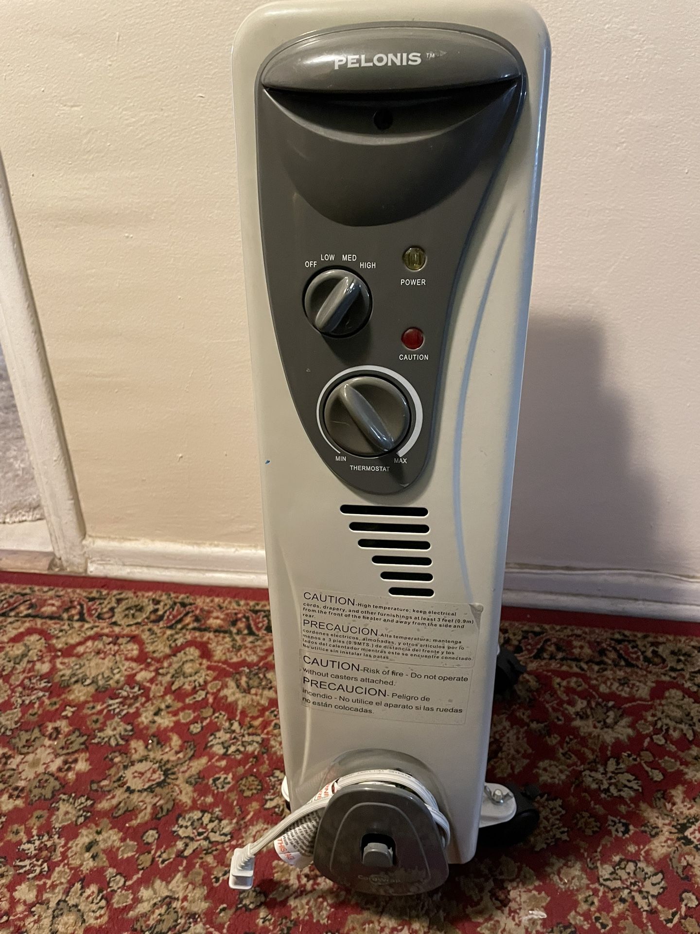 Pelonis 1500 watt, 3 Comfort Settings Electric Oil-Filled Radiant Portable Heater