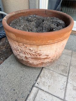 Terracotta planter 12.5” tall 17.5inch diameter
