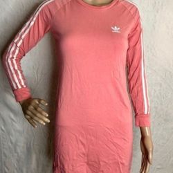 Adidas Pink Logo Fitted Dress