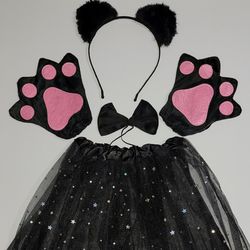 Kid's Girl's Glitter Kitty Cat Costume Accessories Kid's one size fits most
